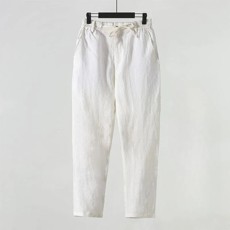 PORTOFINO® Men's Solid Color Cotton Linen Loose Fit Casual Pants