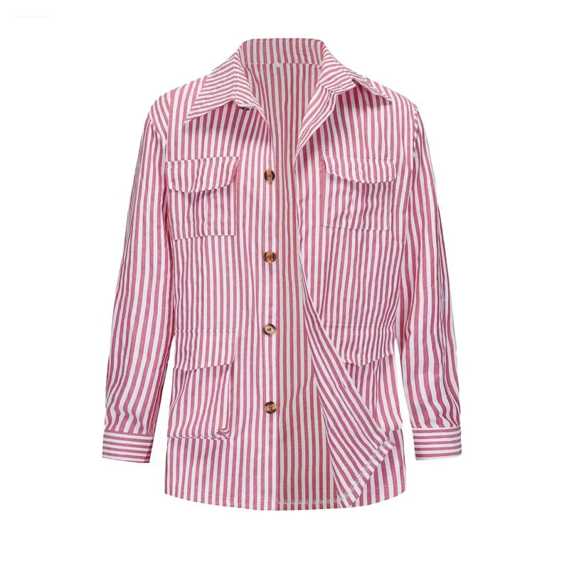 BELSONI® Multi-Pocket Stripe Cardigan Jacket