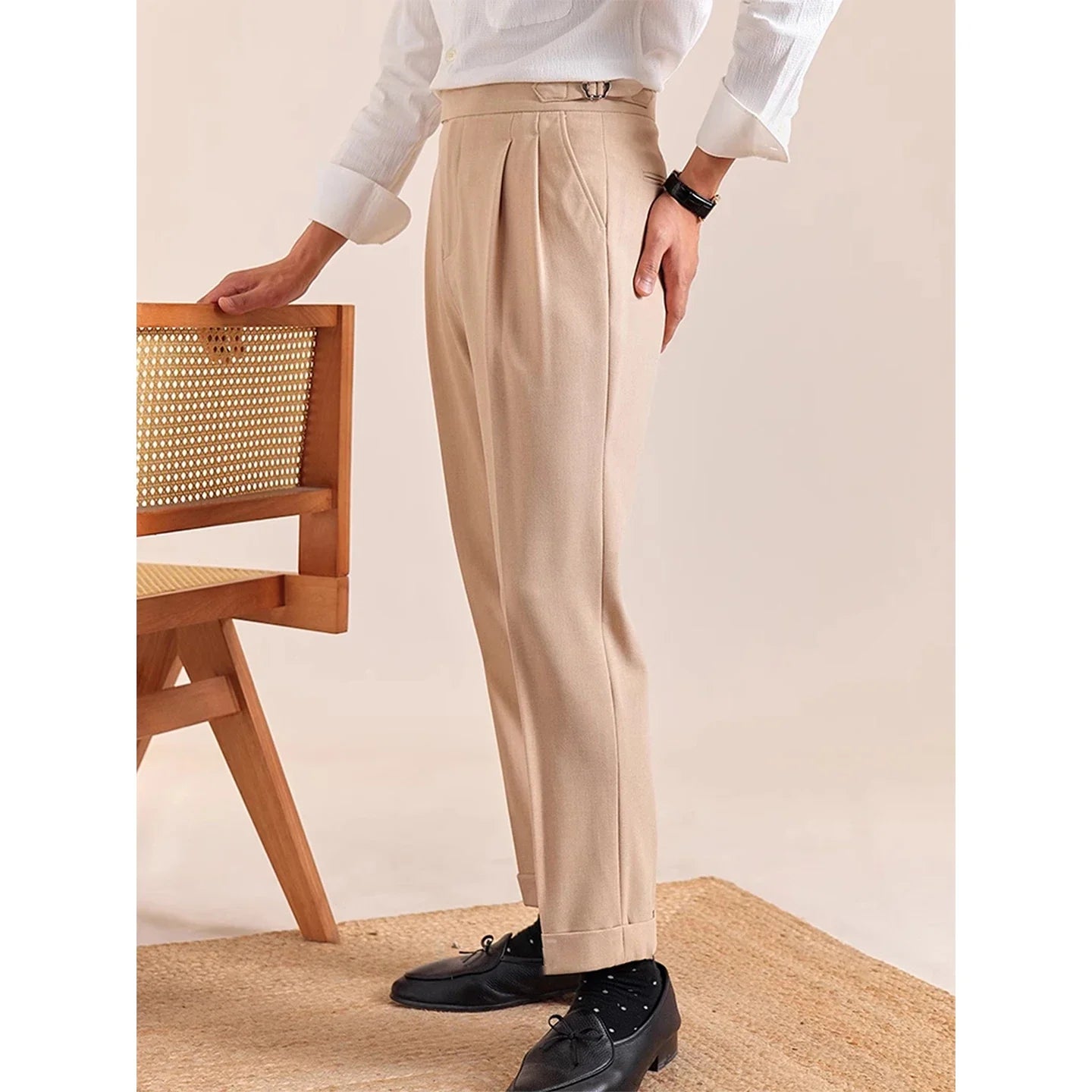 BELTRAMI® High Waist Pleated Trousers – Italian-British Edition