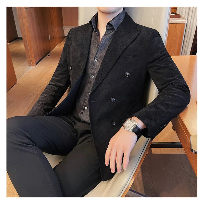 DALMORE® Double-Breasted Corduroy Slim Blazer