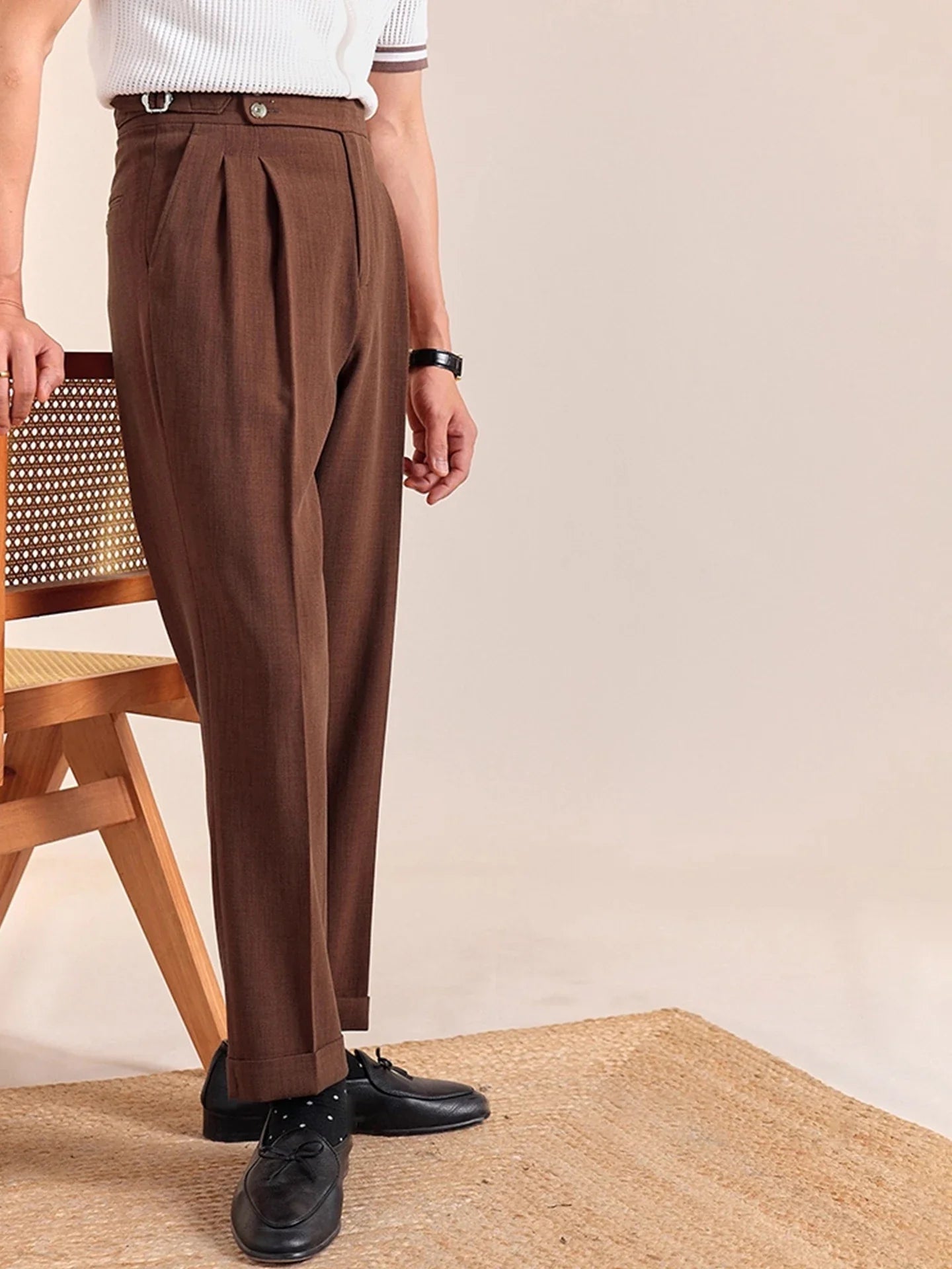 BELTRAMI® High Waist Pleated Trousers – Italian-British Edition