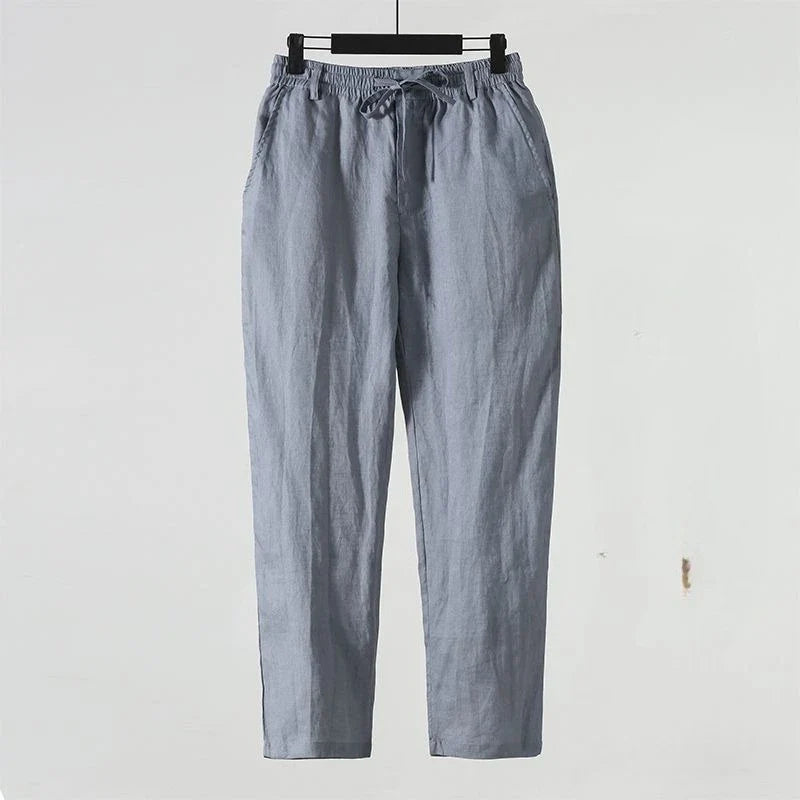 PORTOFINO® Men's Solid Color Cotton Linen Loose Fit Casual Pants