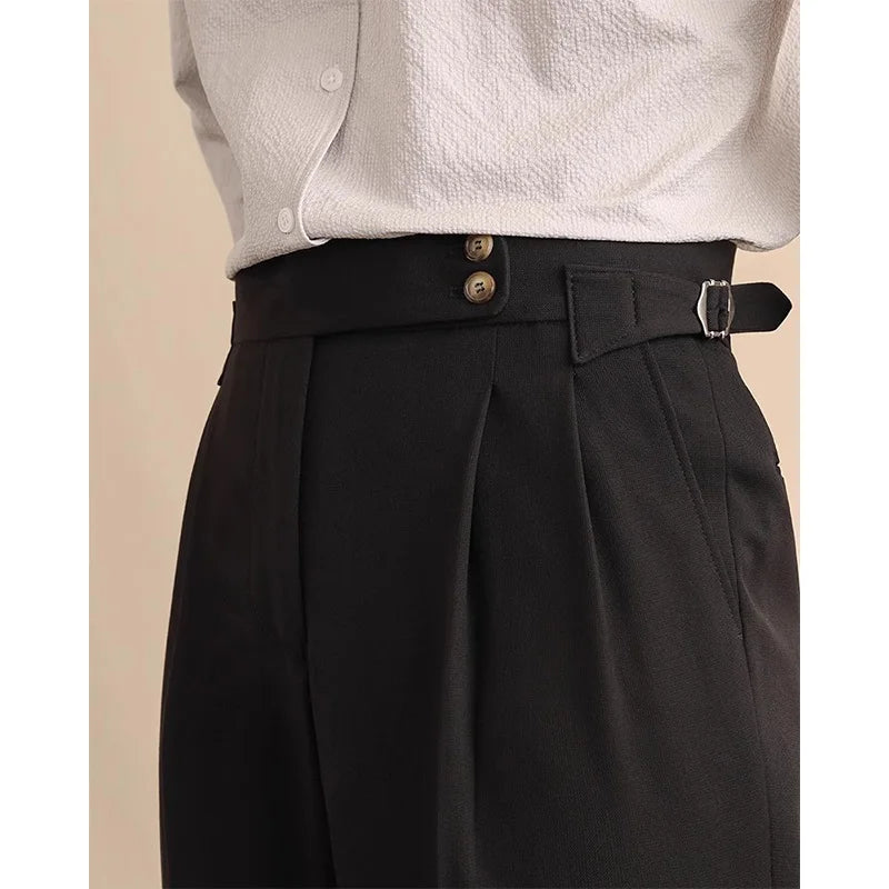 VENEZIANO® High Waist Paris Buckle Trousers – Italian Edition