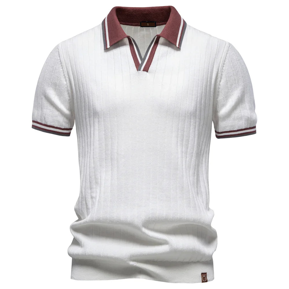 PONTEVECCHIO® Cotton Collar Knit Polo Shirt