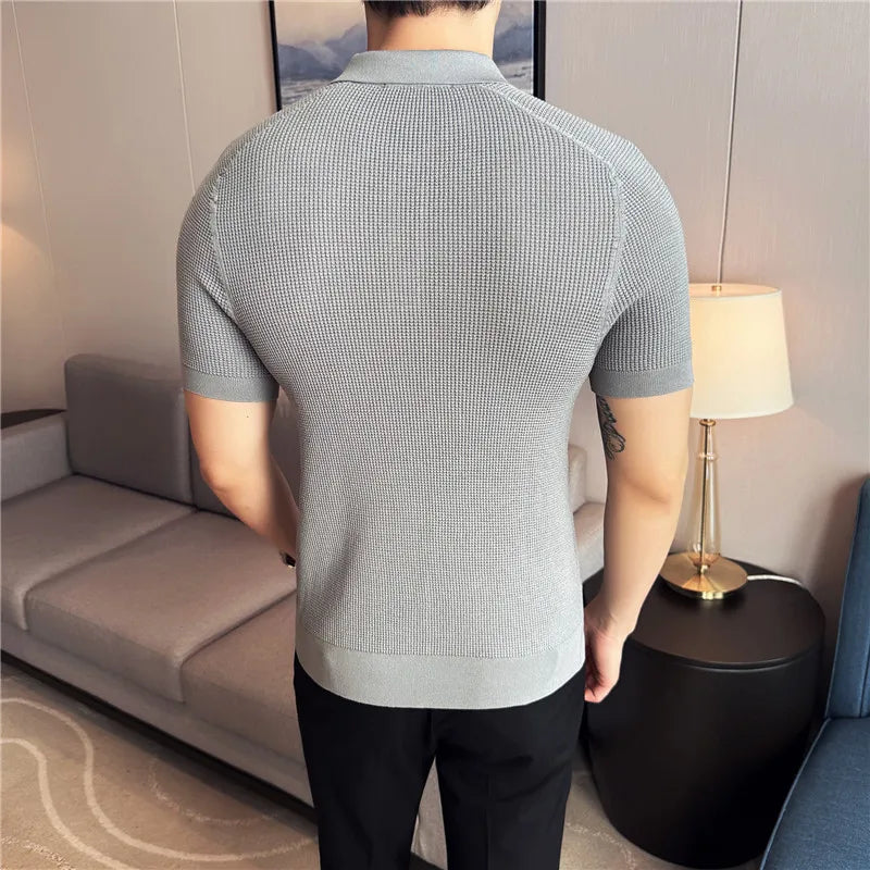 CORSINI® Men's Knitted Short Sleeve Polo Shirt
