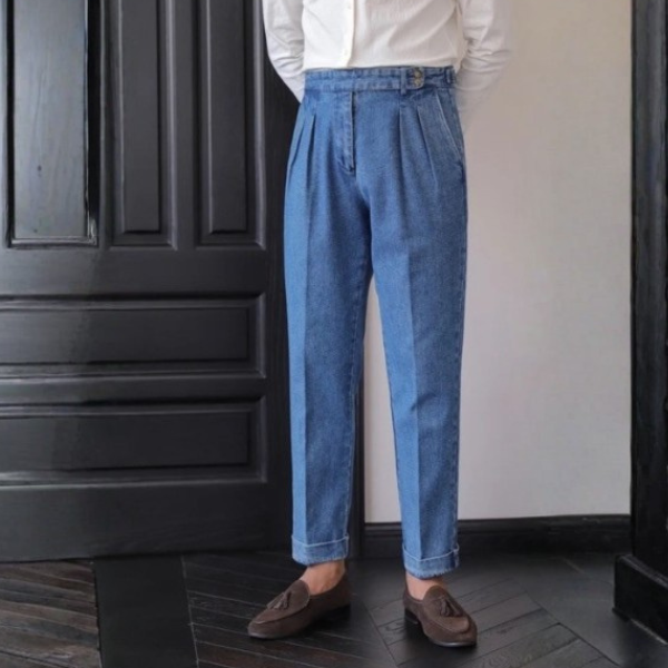 NAPOLI® Naples Denim High-Waist Straight Trousers
