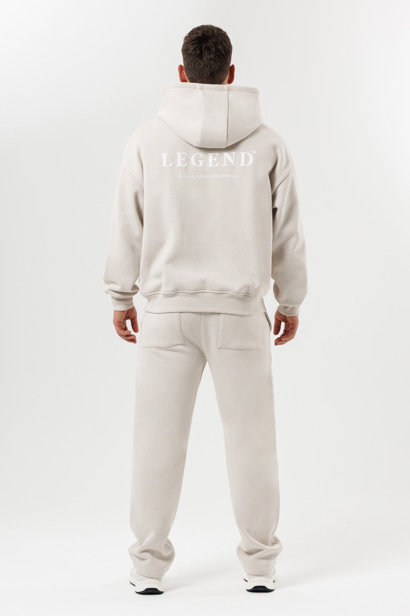 PRINT HOODIE - BEIGE