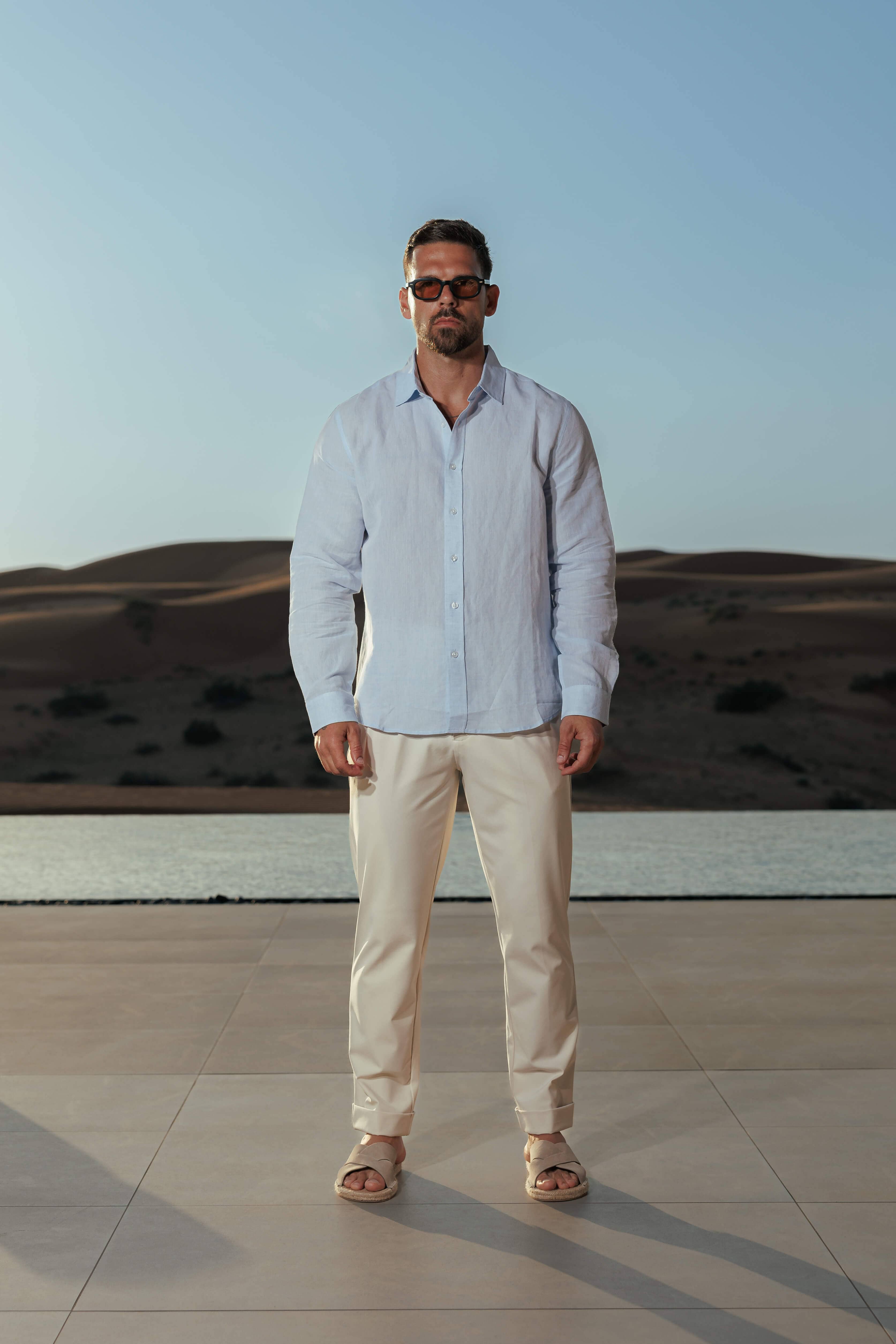 LUXE LINEN SHIRT - LIGHT BLUE
