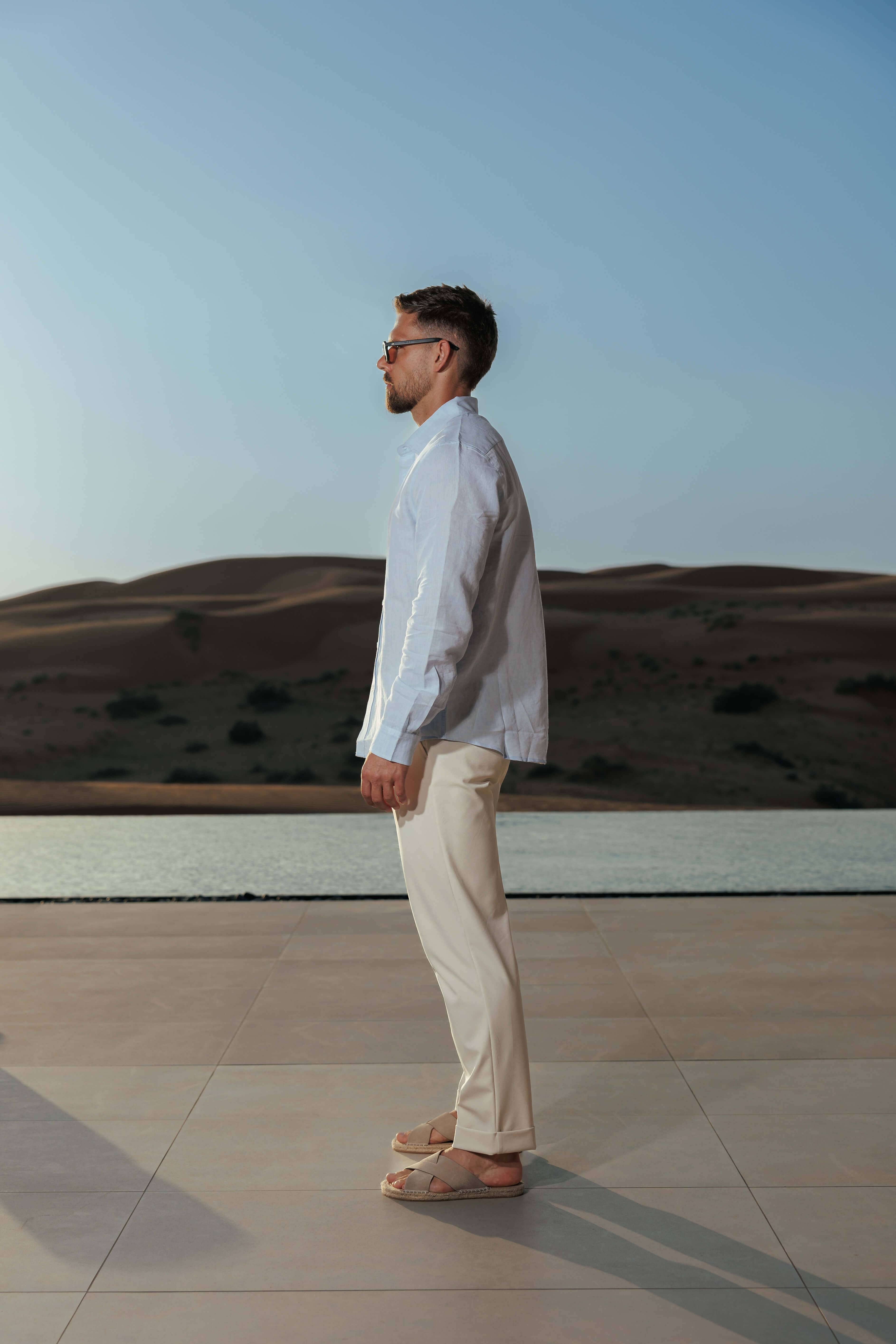 LUXE LINEN SHIRT - LIGHT BLUE