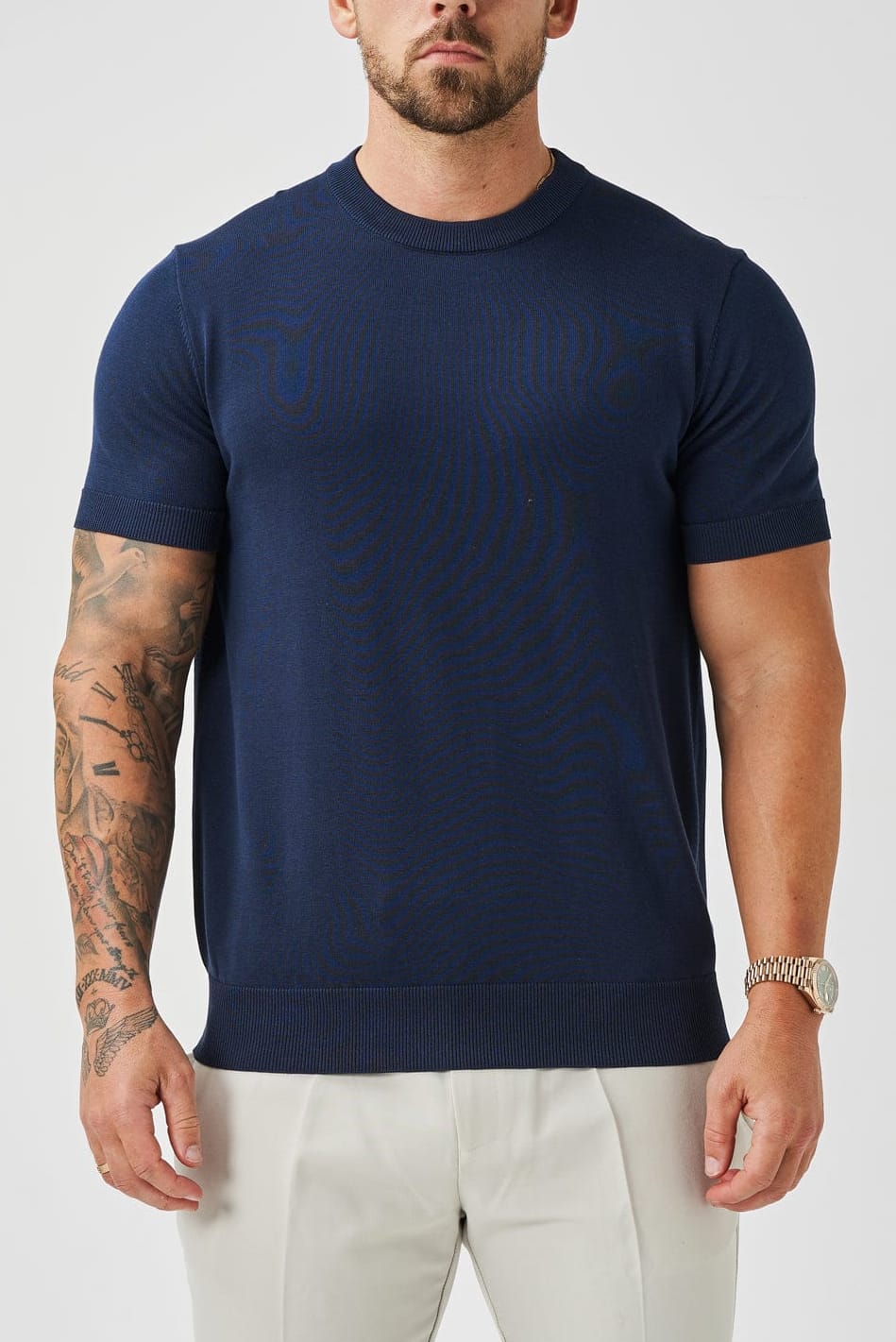 KNIT T-SHIRT - NAVY