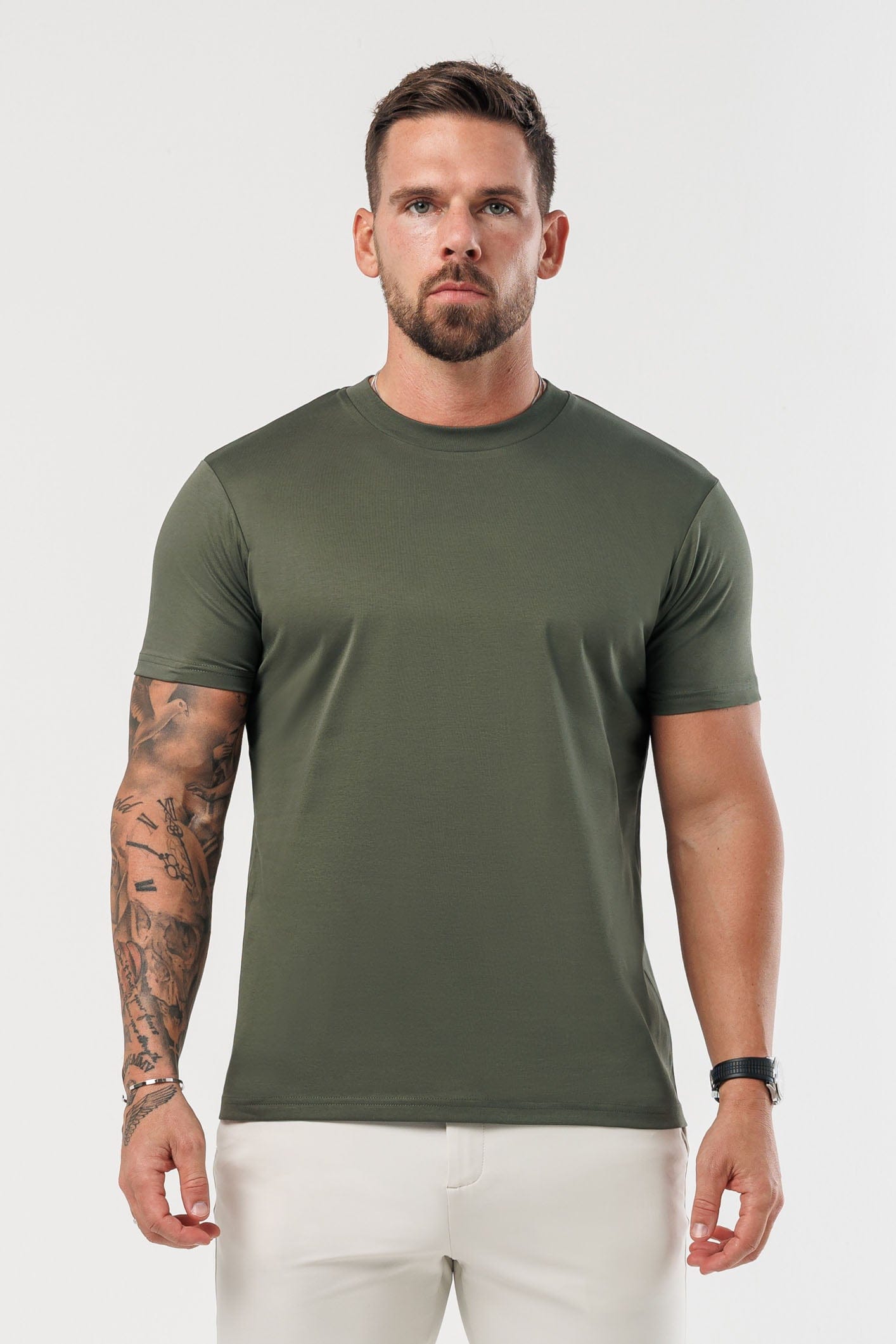 LUXE MERCERISED T-SHIRT - ARMY GREEN