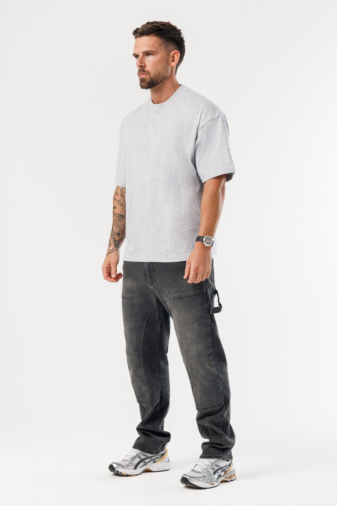 OVERSIZED T-SHIRT - GREY MARL