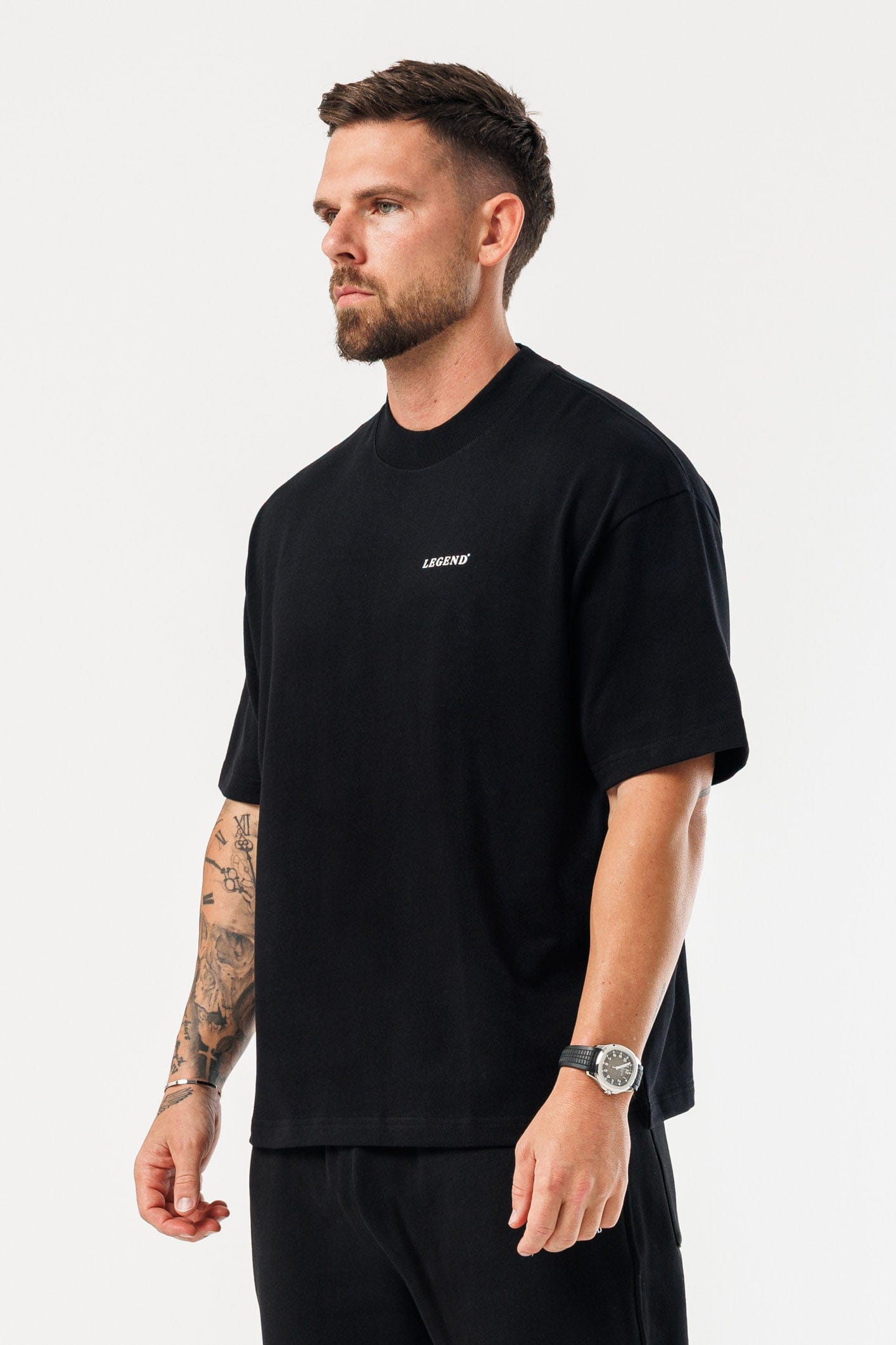 PRINT OVERSIZED T-SHIRT - BLACK