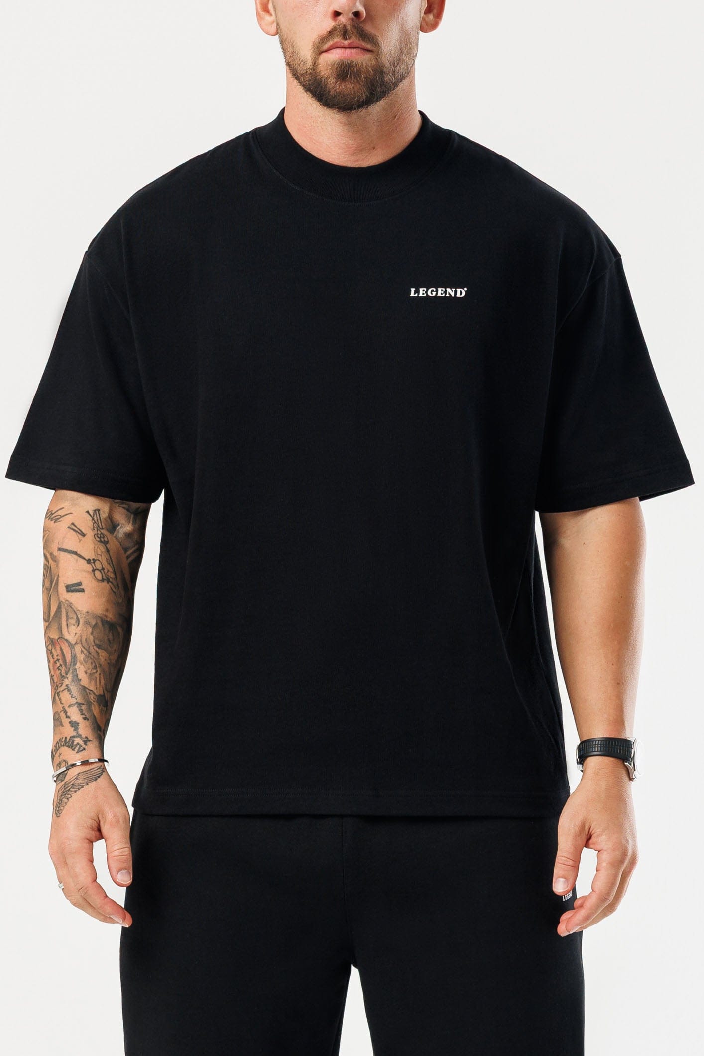PRINT OVERSIZED T-SHIRT - BLACK