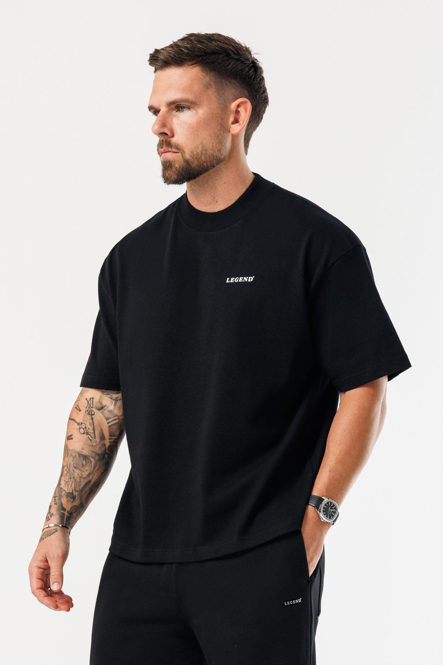 PRINT OVERSIZED T-SHIRT - BLACK