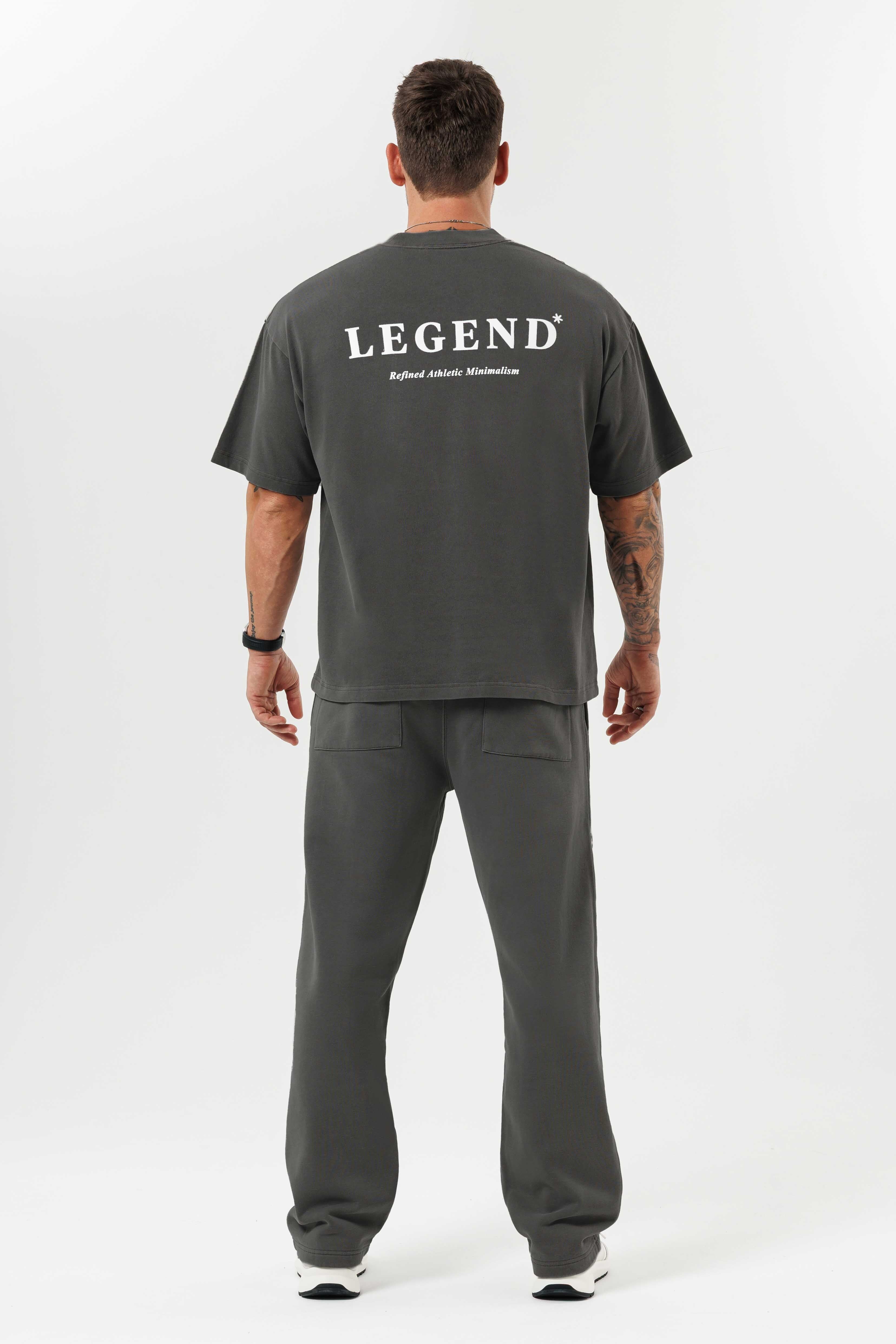 PRINT OVERSIZED T-SHIRT - GUN METAL