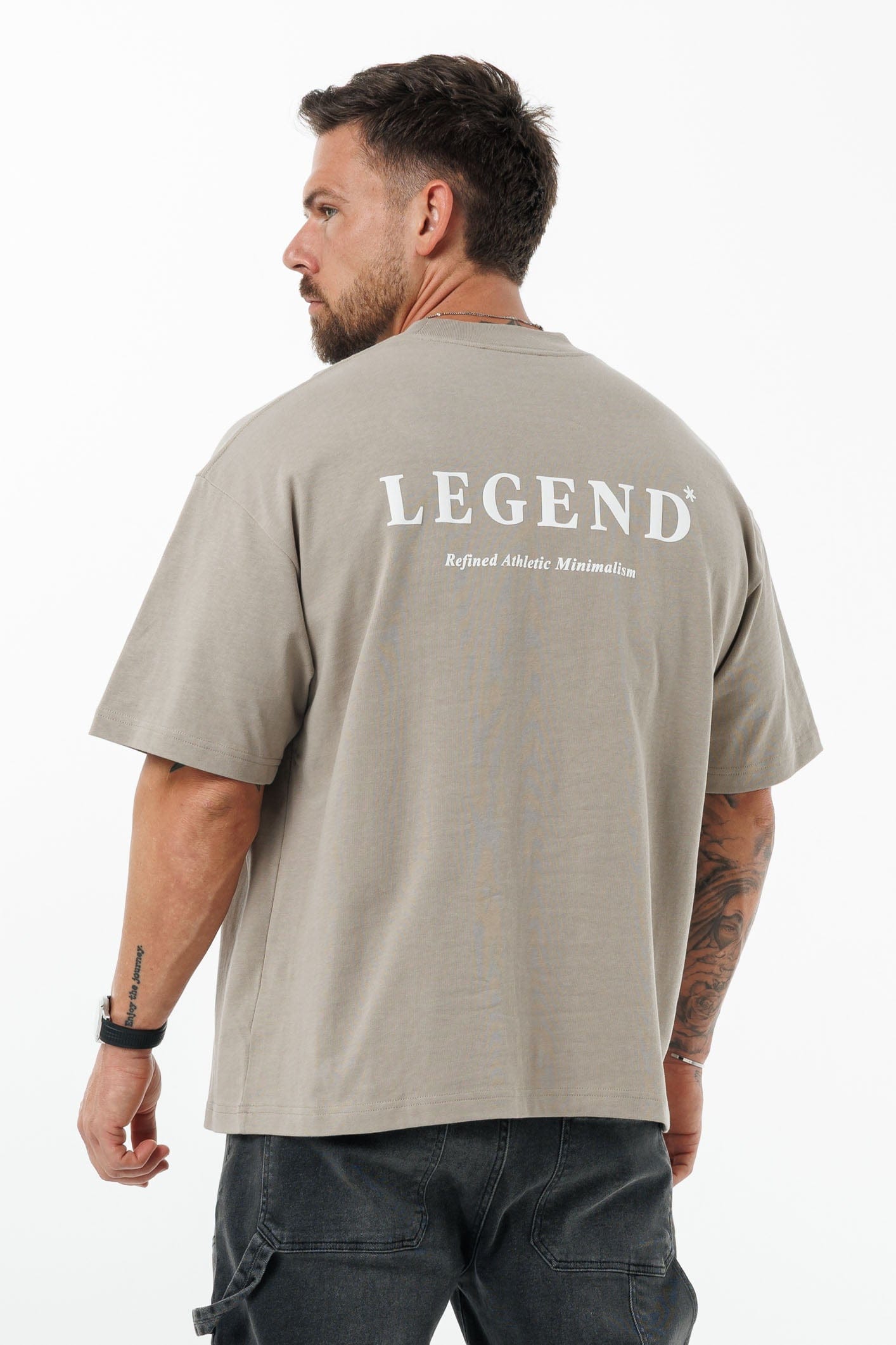 PRINT OVERSIZED T-SHIRT - VINTAGE KHAKI