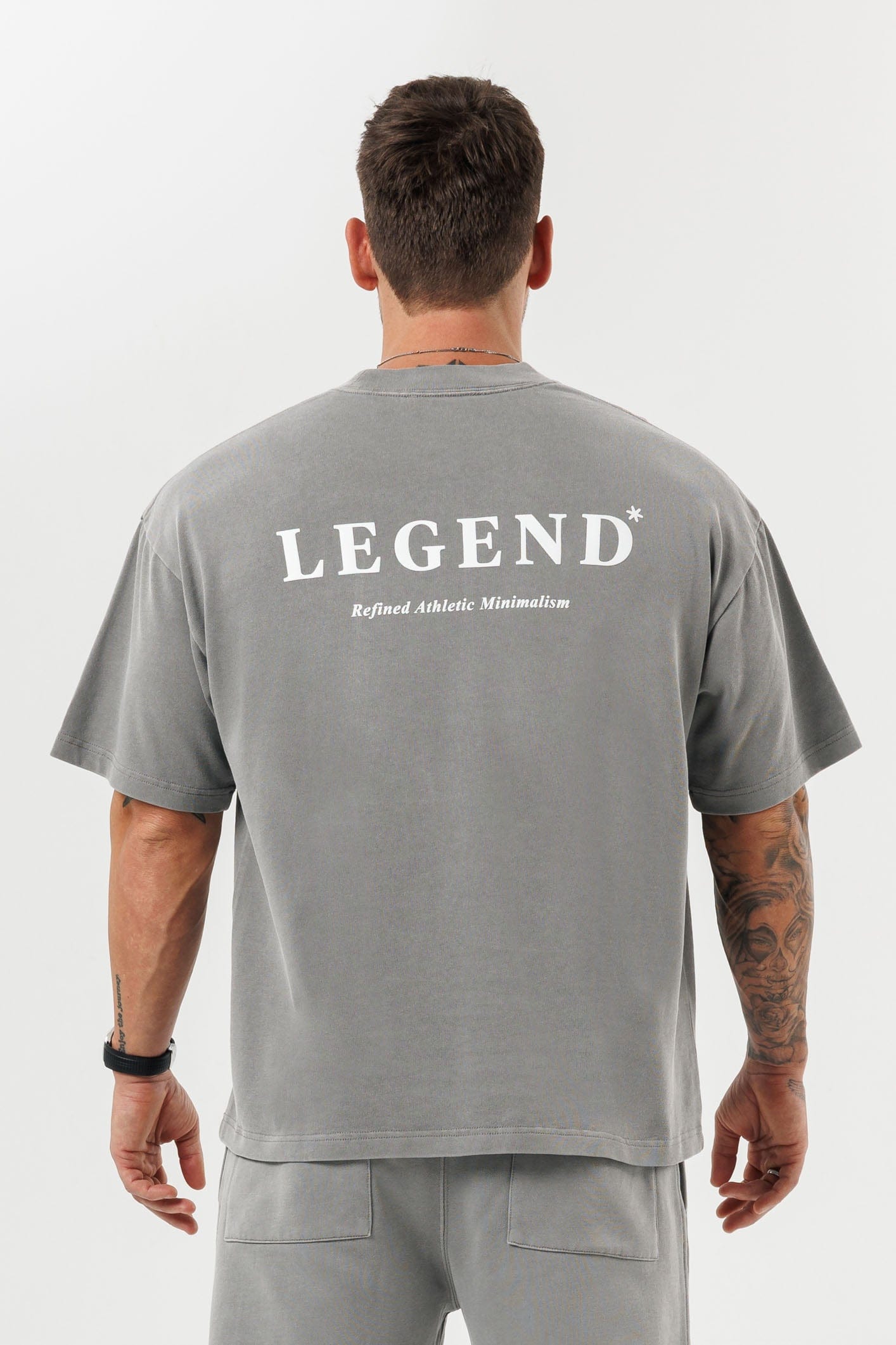 PRINT OVERSIZED T-SHIRT - WASHED GREY