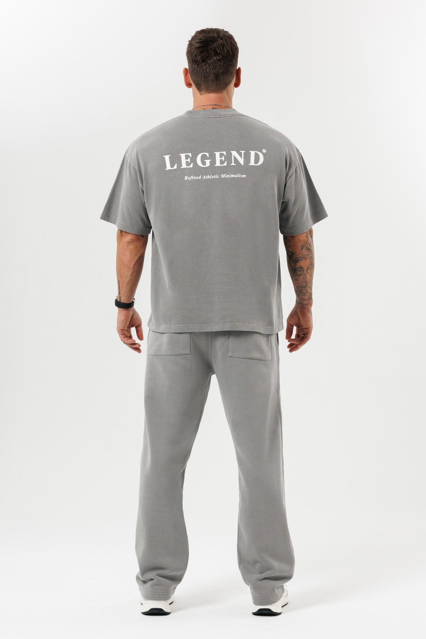 PRINT OVERSIZED T-SHIRT - WASHED GREY