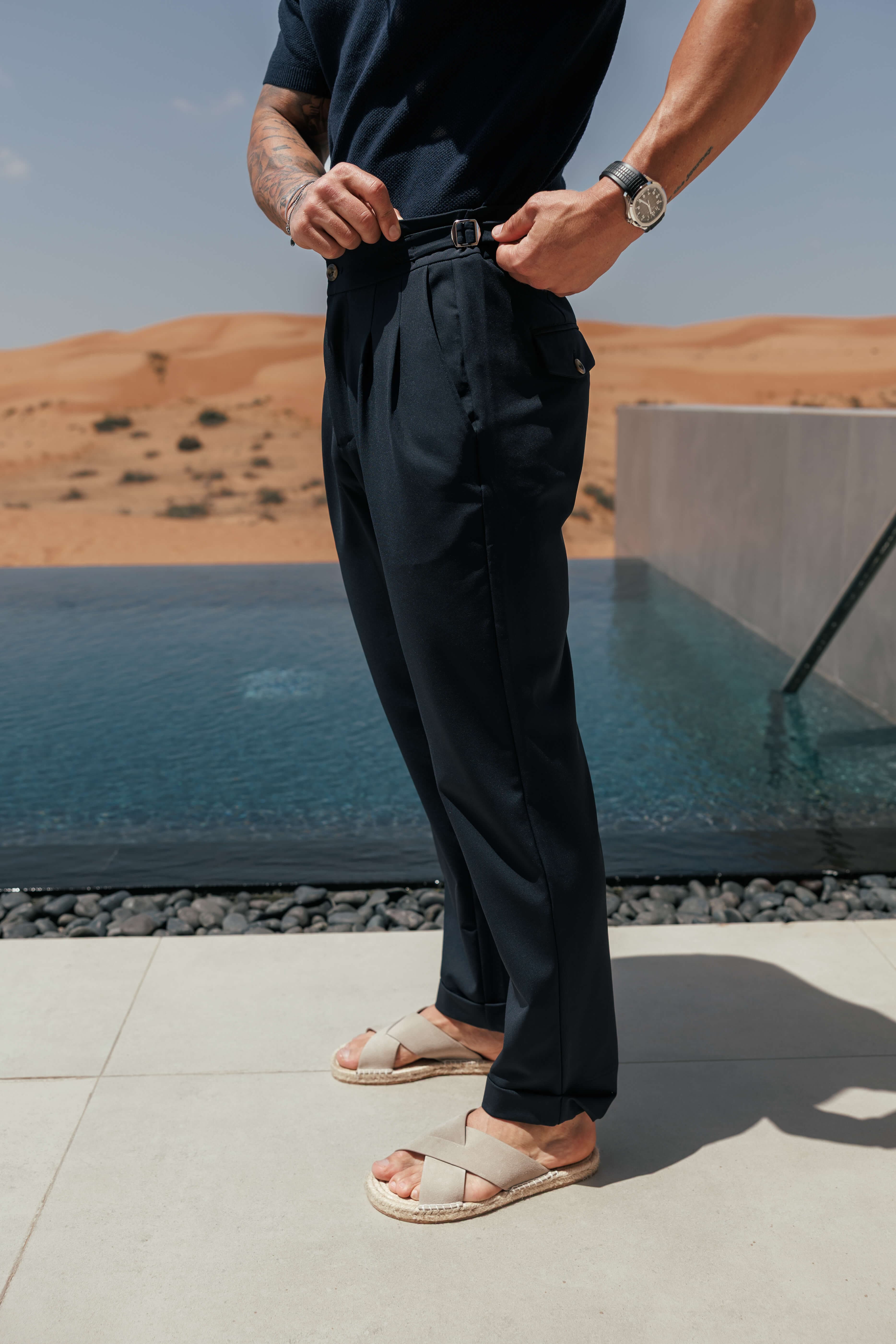 PREMIUM SIDE CINCH TROUSER - NAVY