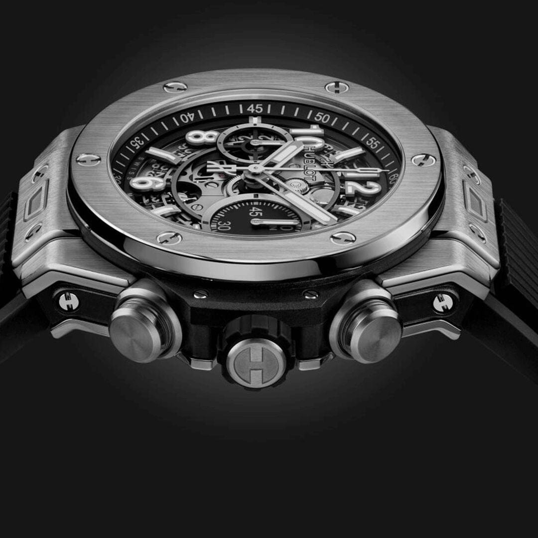 HUB Big Bang Unico Silver Black 44mm Men's Chronograph