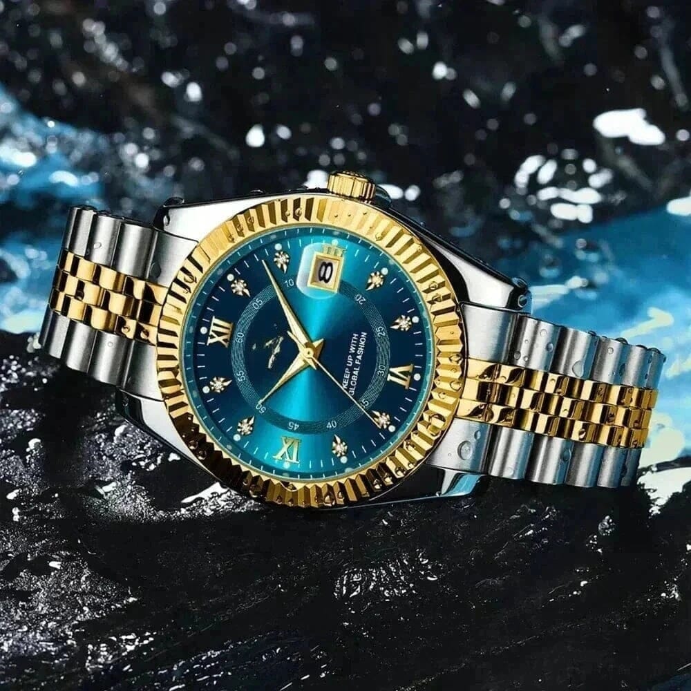 PD Goldenstar 40mm Men's Wristwatch - Waterproof - Stainless Steel