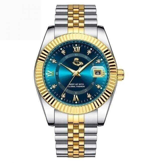 PD Goldenstar 40mm Men's Wristwatch - Waterproof - Stainless Steel