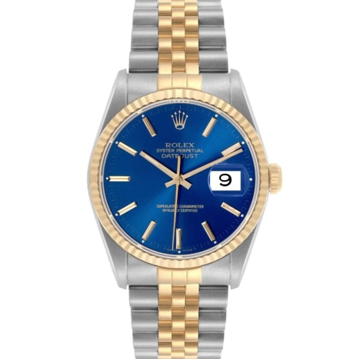 RX Datejust 16233 - Gold & Steel with Blue Dial 36mm
