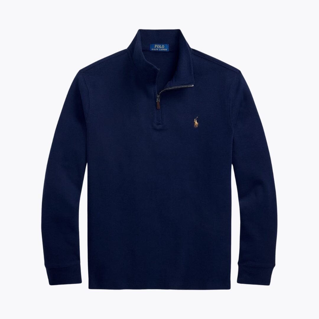 RL Estate-Rib Sweater with Quarter Zip