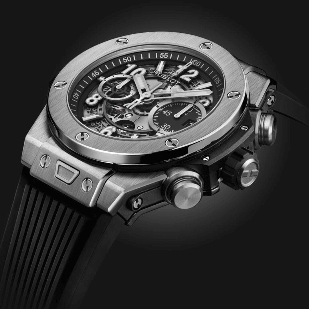HUB Big Bang Unico Silver Black 44mm Men's Chronograph