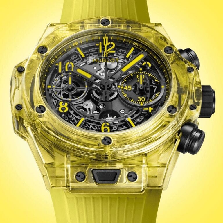 HUB Big Bang Unico Black Yellow Sapphire 42mm Men's Chronograph