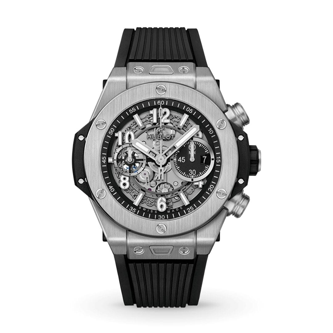 HUB Big Bang Unico Silver Black 44mm Men's Chronograph