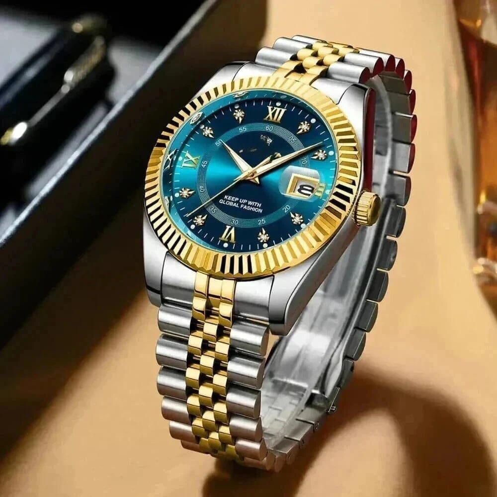 PD Goldenstar 40mm Men's Wristwatch - Waterproof - Stainless Steel
