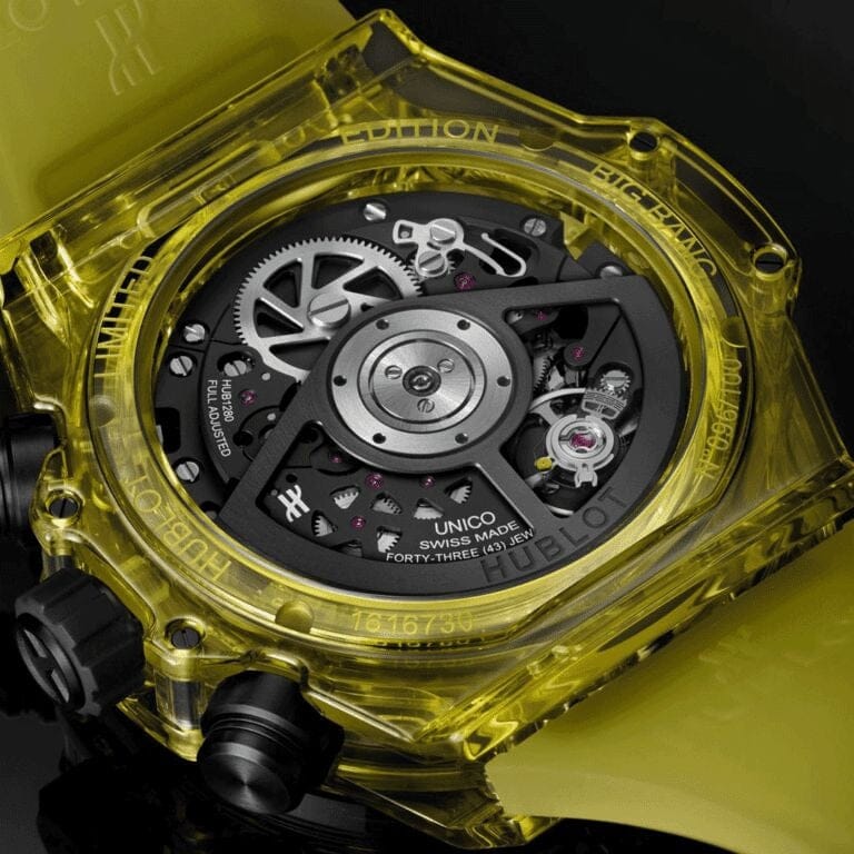 HUB Big Bang Unico Black Yellow Sapphire 42mm Men's Chronograph