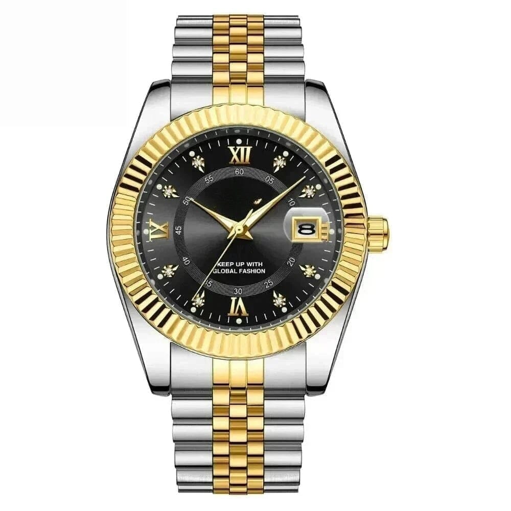 PD Goldenstar 40mm Men's Wristwatch - Waterproof - Stainless Steel